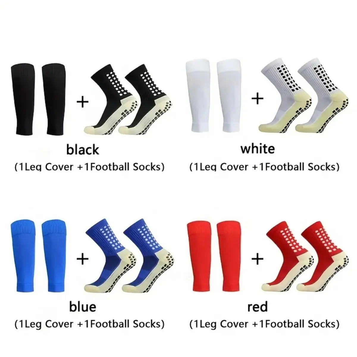 Grip Socks Soccer with Leg Sleeves | Anti-Slip Performance Socks for Men & Women