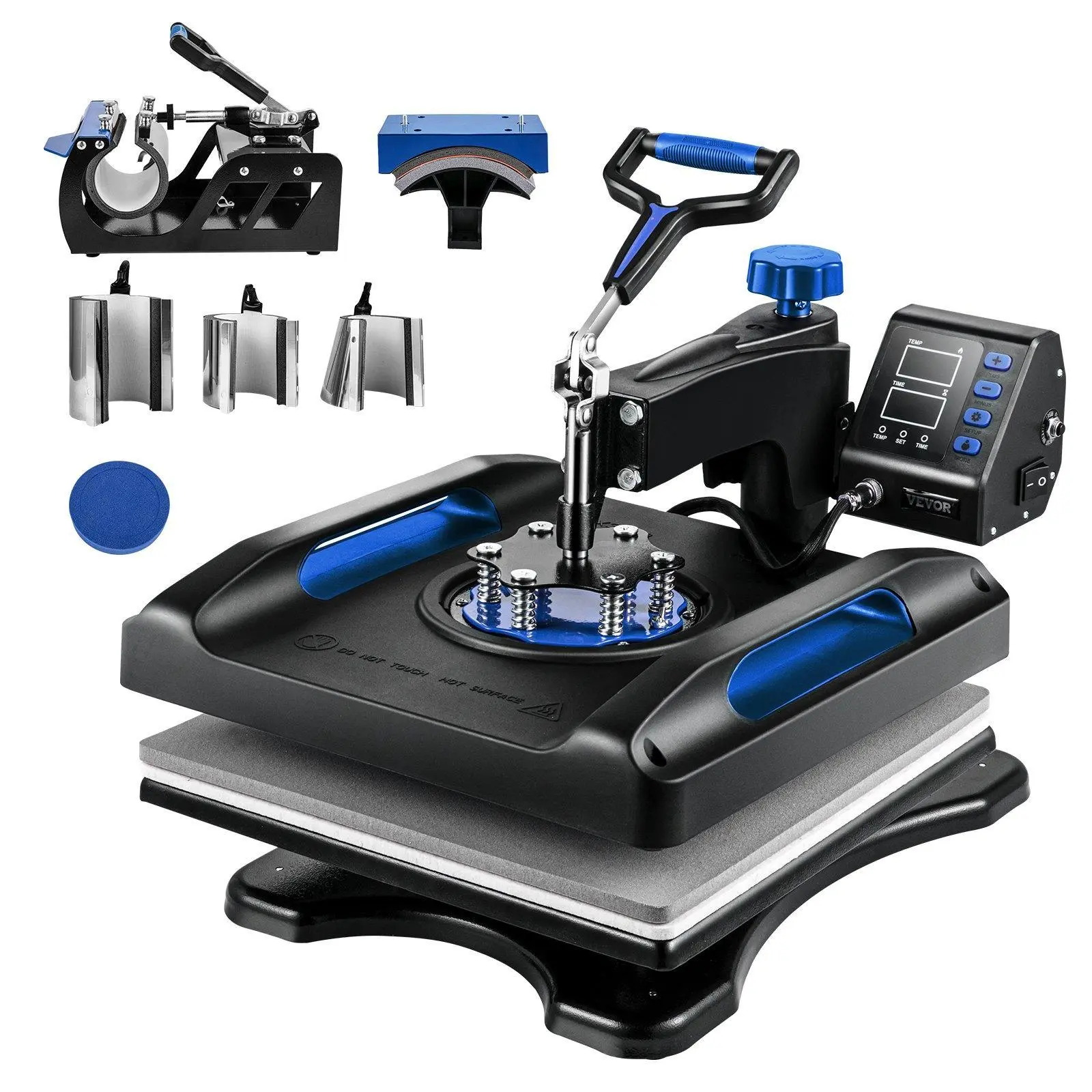 【Backtoschool】VEVOR Heat Press Machine 8 in 1 Heat Press Sublimation Machine 360° Rotation Swing Away 8 in 1 Shirt Printing Machine Dual-Tube Heating for DIY T-Shirts Cap & Mugs