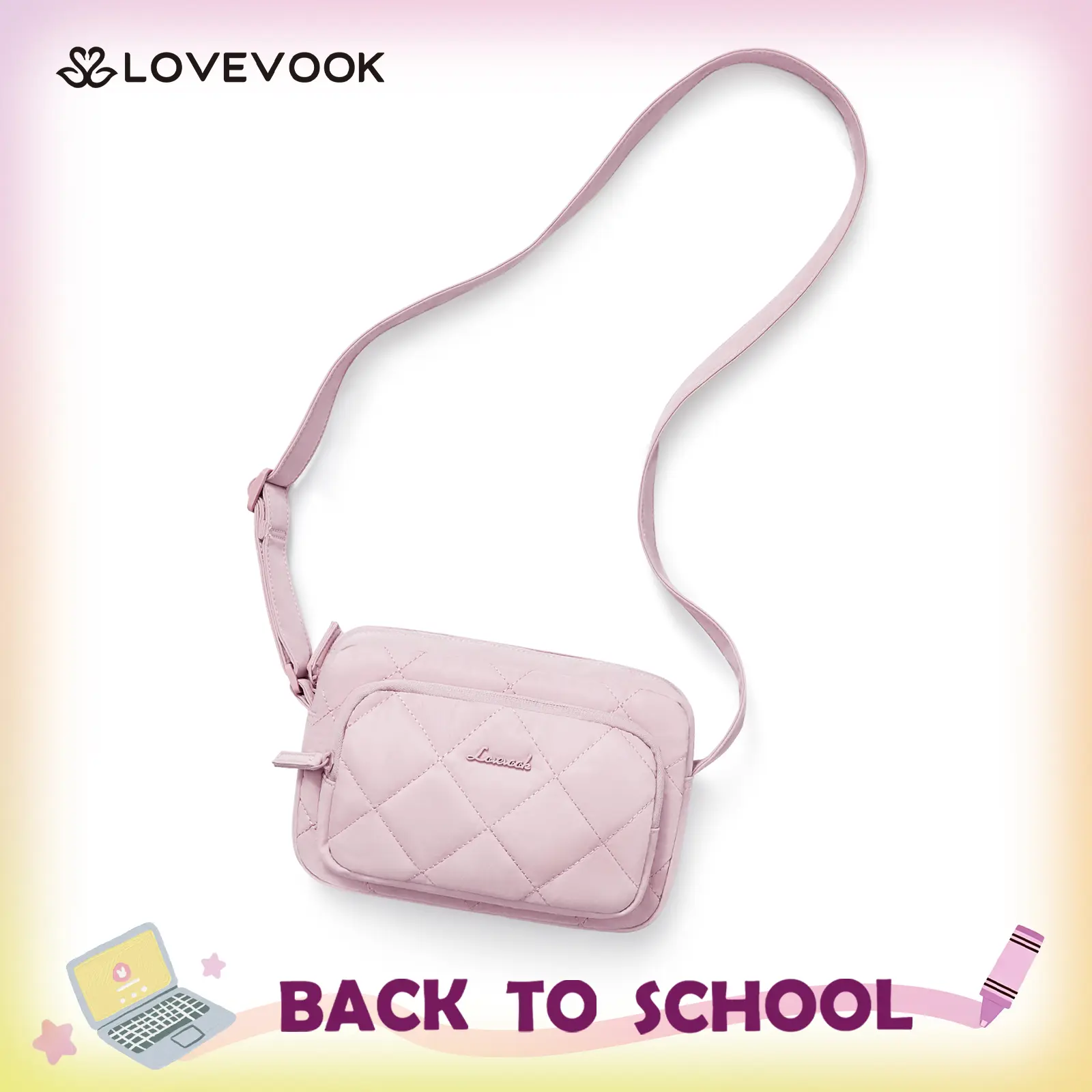 【NEW IN】LOVEVOOK Quilted Crossbody Bag for Women, Lightweight Padded Shoulder Purse with Multi Pockets, Water Resistant Small Sling Bag, Casual Camera Bag for Daily Work, Travel, Shopping & Everyday Use