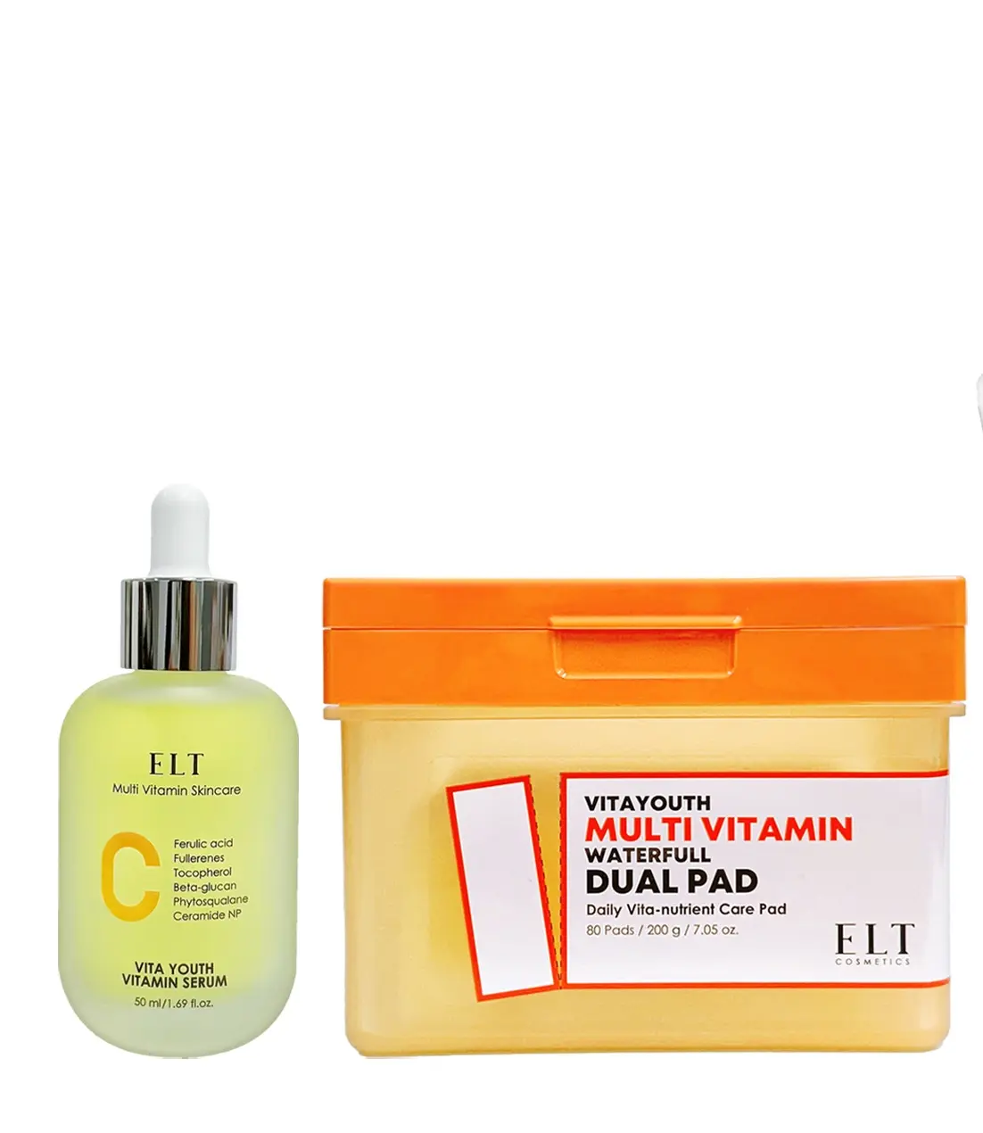 ELT Waterfull Dual Pad 7.05 fl oz. (200g, 80 Pads) + SERUM GIFT – Hydrating and Brightening Exfoliating Toner Pads