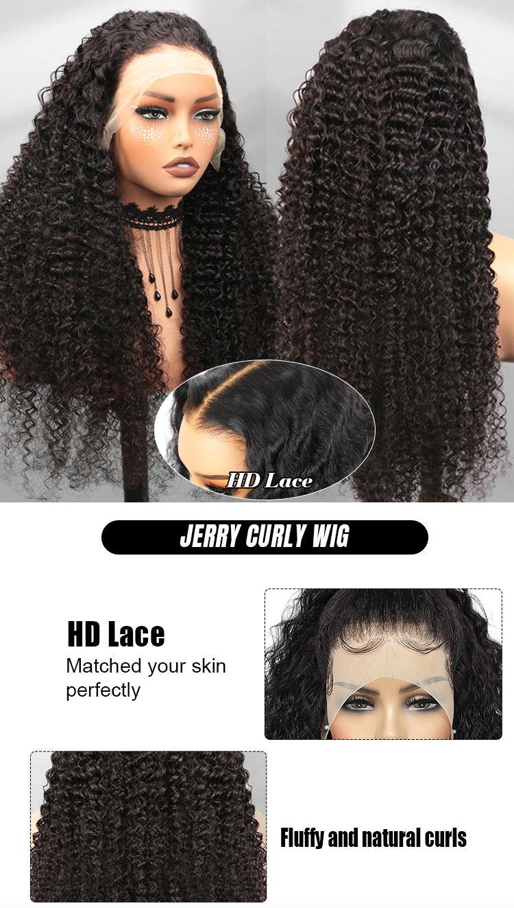Idoli 32 Inch Jerry Curly 13x6 Lace Front Wigs Human Hair HD Lace Front Wigs 200% Density