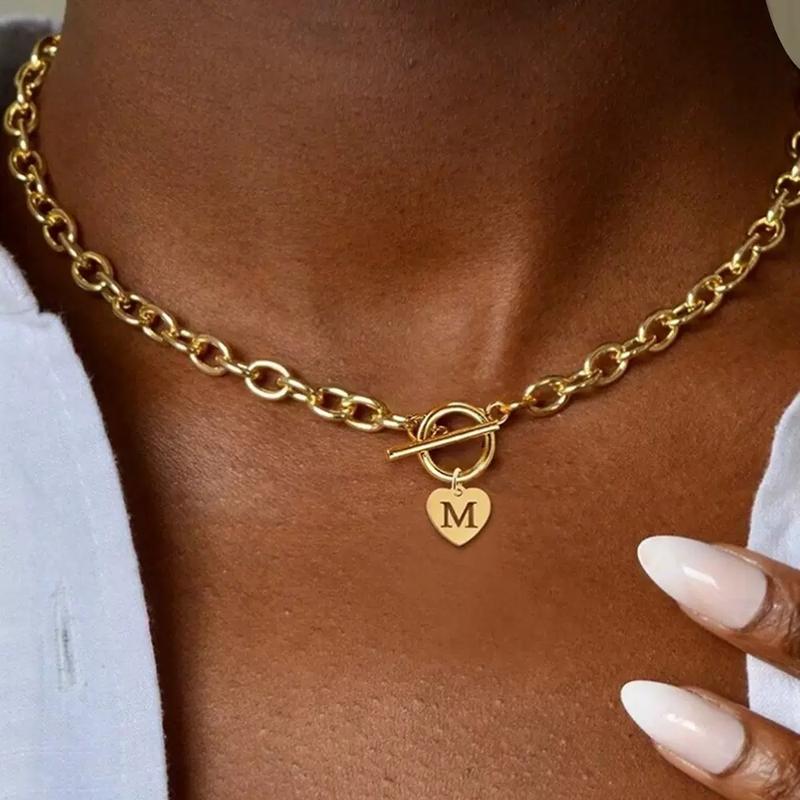 XINCY Initials Necklace 26 English Letters Pendant Simple OT Buckle Non-Fading Love Letter Necklace for Adults Elegant Minimalistic Design Exquisite Jewelry Gift Modern Versatile Accessories XINCY Initials Necklace 26 English Letters Pendant Simple OT Buckle Non-Fading Love Letter Necklace for Adults Elegant Minimalistic Design Exquisite Jewelry Gift Modern Versatile Accessories