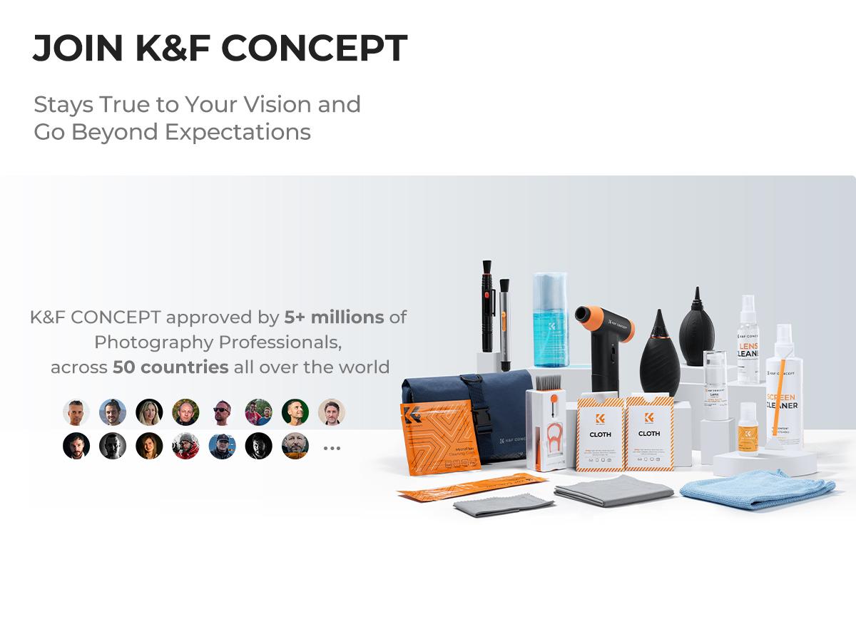 K&F CONCEPT 6-Pack High-Density Absorbent Microfiber Lens Cleaning Cloths, Washable Reusable with Individual Bags, for Eyeglasses, Camera Lenses, Screens, Smartphones, Camera Systems, Smartphone