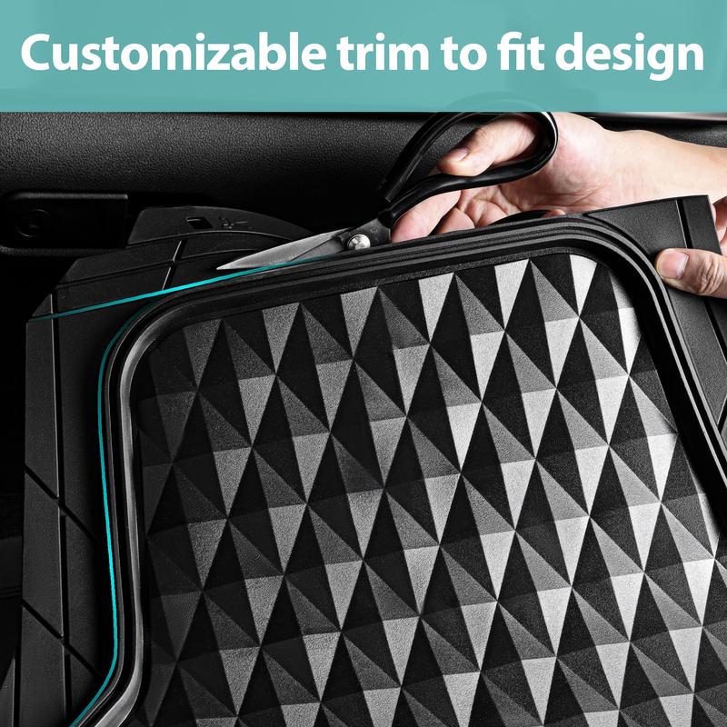 CAR PASS 3pcs Heavy Duty Rubber Car Mats, Deep Dish All-Weather Floor Mat for Car Full Set Durable Anti-Slip 3D Rhombus Waterproof Trim to fit Liner Universal Fit Automotive,Sedan,SUV,Truck Vehicle Carbon