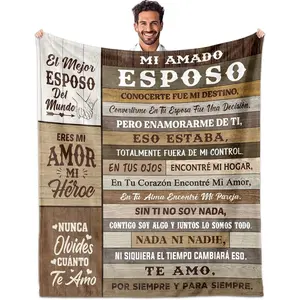 Gifts Blanket 60"x50", Regalo para Mi Esposo Manta, Gifts for Husband in Spanish, Husband Birthday Gifts, Husband Gift from Wife, Regalos de Cumpleaños/Aniversario/Valentín para Esposo
