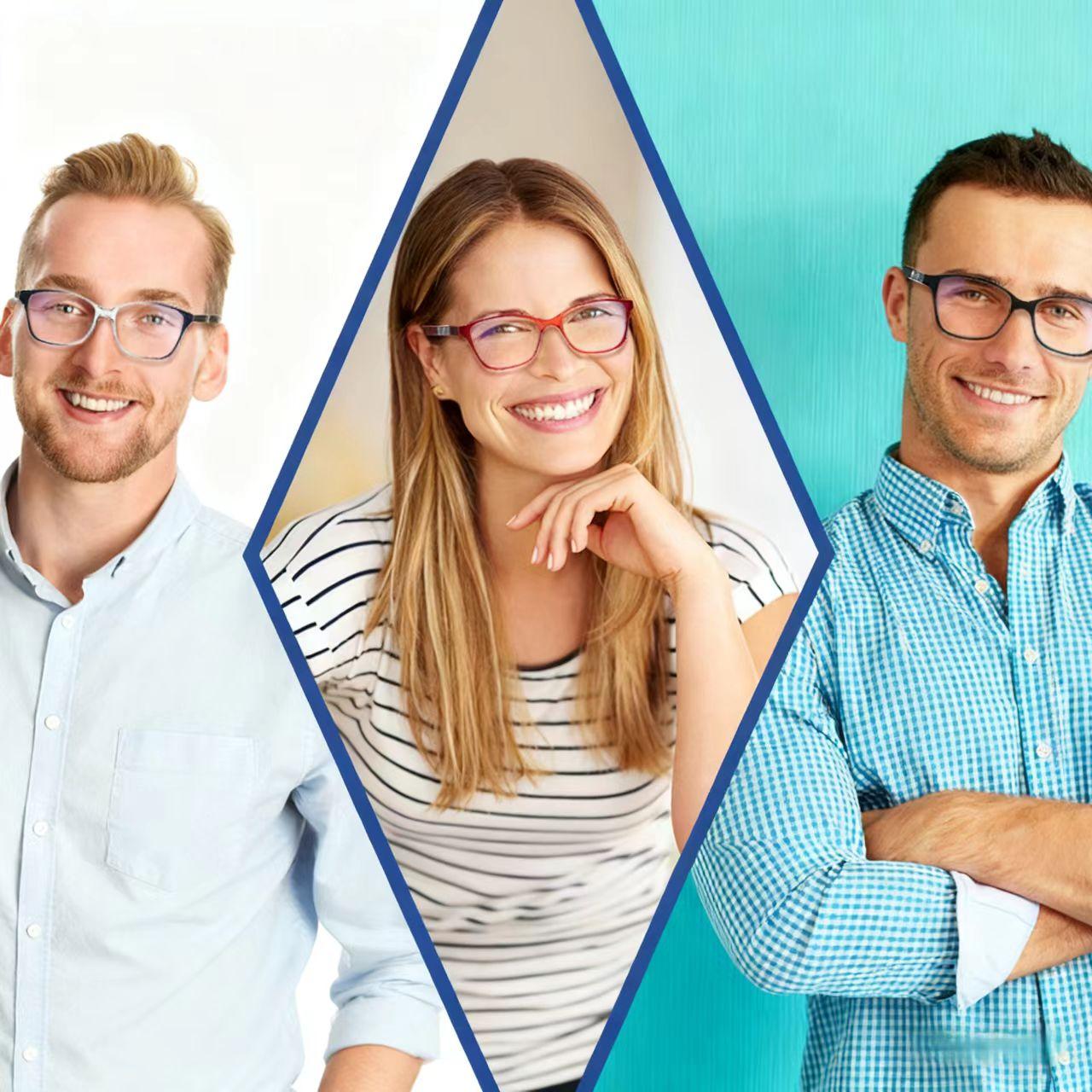 3-Pack Progressive Multifocal Blue Light Blocking Reading Glasses Stylish design, unisex fit Features spring hinges and premium blue light blocking lenses Three-level vision adjustment Ideal for daily commutes and outdoor activities