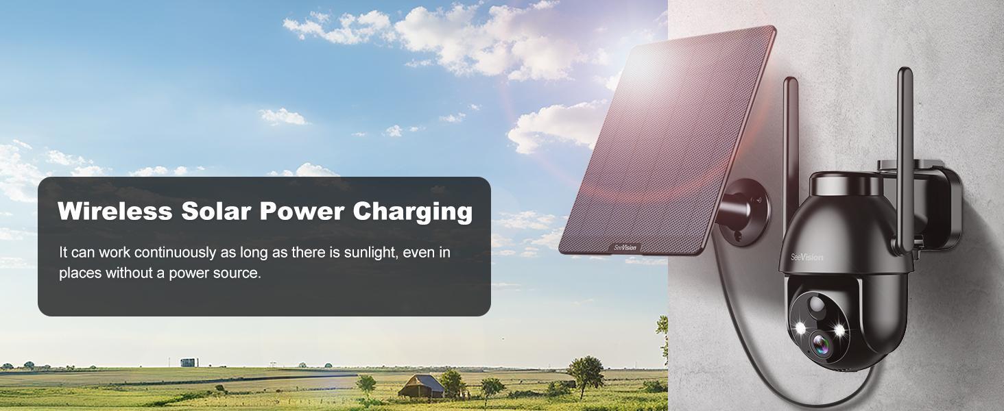 Seevision 4G LTE for No WiFi Solar Security Cameras Wireless Outdoor 3MP 2K Camera , PIR Motion Detection,Siren,Color Night Vision, SD/Cloud Storage (SIM Card Included)