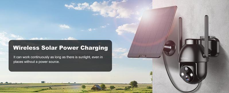 Seevision 4G LTE for No WiFi Solar Security Cameras Wireless Outdoor 3MP 2K Camera , PIR Motion Detection,Siren,Color Night Vision, SD/Cloud Storage (SIM Card Included)