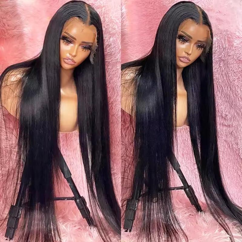 Bling Hair 180 Density 13x6 13x4 HD Transparent Straight Lace Frontal Wigs Human Hair 32 34 Inch 360 Full Lace Front Wig PrePlucked For Women