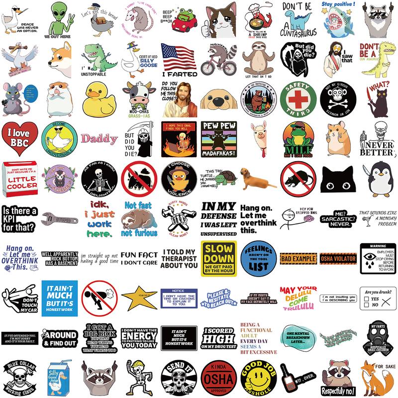 100PCS Funny Saying Sticker Pack - Snarky, Sarcastic Bold Humor Vinyl Waterproof Meme stickers for laptop, computer, water bottle, ipad, phones bumper folding  chair sticker pack
