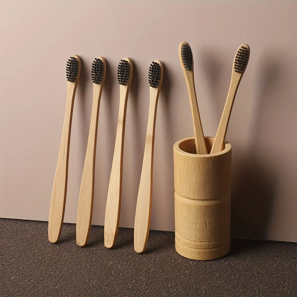 12pcs Bamboo Toothbrush, Manual Wooden Handle Toothbrushes With Soft Bristles For Sensitive Teeth Gums, For Deep Cleaning Oral Care At Home For Daily Life, Oral Hygiene Essentials