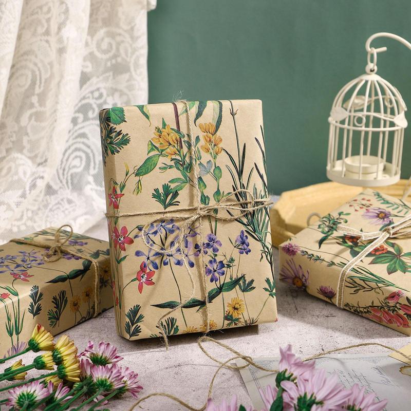 RUSPEPA Vintage Floral Gift Wrapping Paper Roll 17 Inches × 16.4 Feet Mini Roll for Birthdays Weddings Parties and Holiday Celebrations with Elegant Floral Design