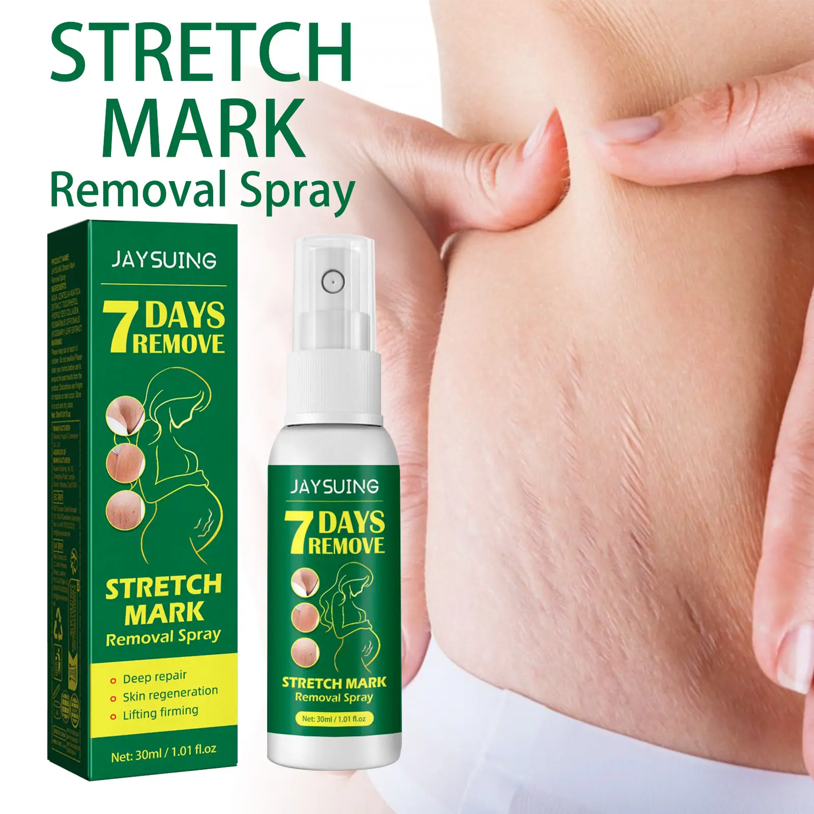 Jaysuing Postpartum Abdominal Skin Nourishing & Moisturizing Massage Care Spray with Centella asiatica Vitamin E & Collagen for Repair & Firming - Moisturizer