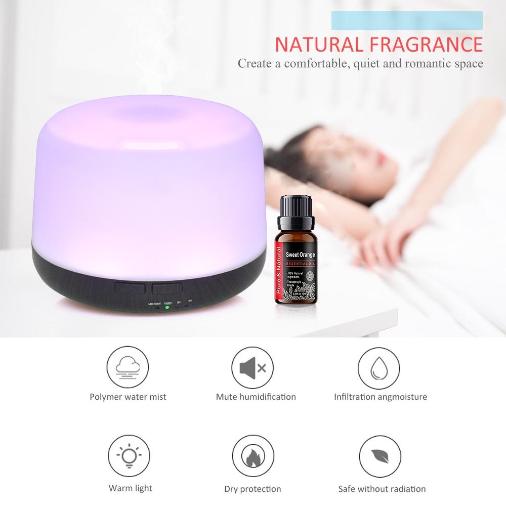 500ml Ultrasonic Essential Oil Diffuser, Aromatherapy Humidifier, Quiet Mist Vaporizer, Remote, Black