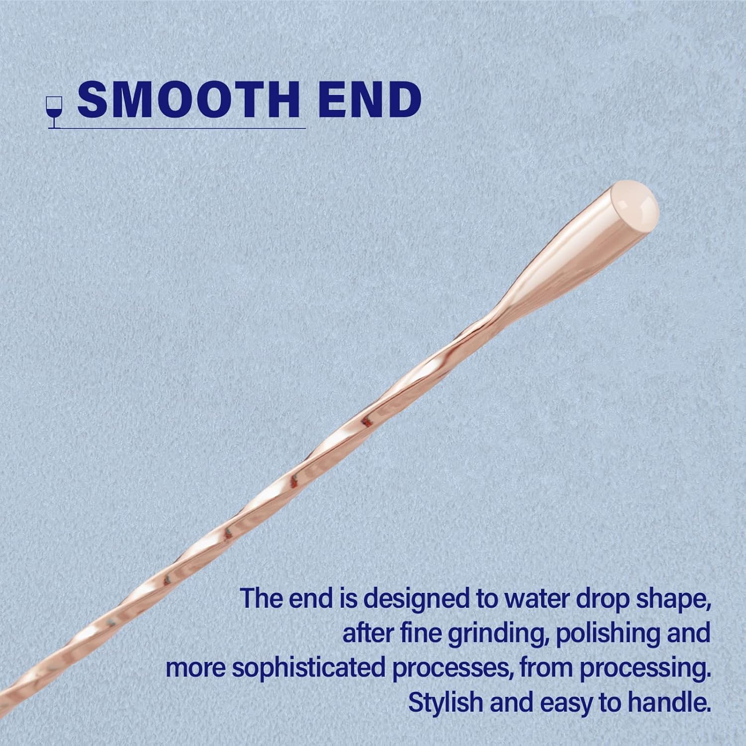 2 Pcs 12 Inches Bar Spoon, Long Handle Mixing Stirrers for Drink, Stainless Steel Bar Cocktail Shaker Spoon, Rose Gold