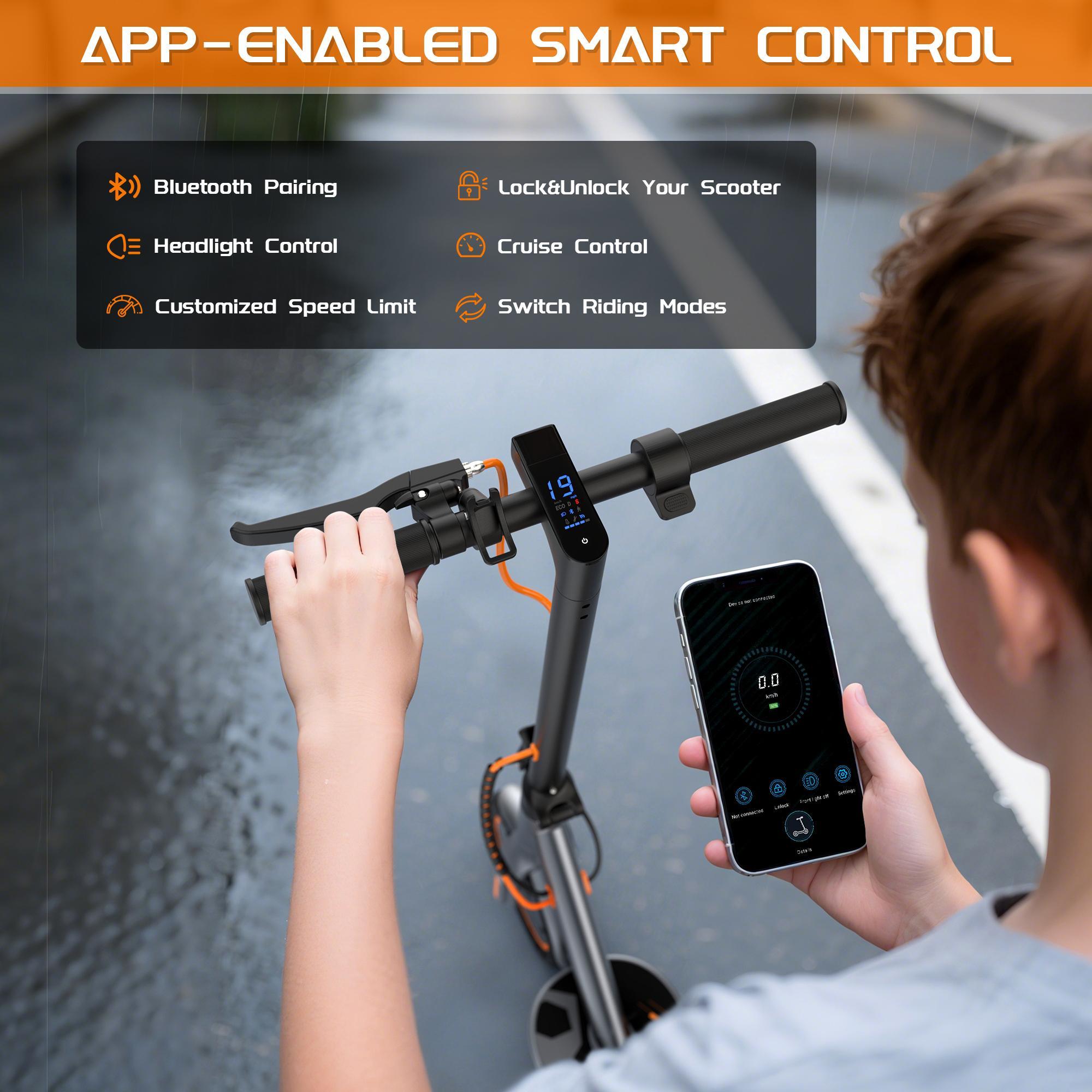 2026 Trending Orange Kids Electric Scooter | 350W Foldable E-Scooter for Teens Boys Girls | Dual Brakes 8.5" Solid Tires 15° Climb | Safe Outdoor Fun Ride Perfect Gift for Kids