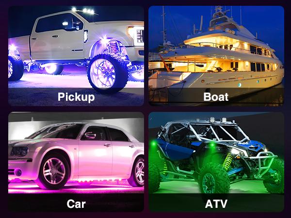 Nilight RGB LED Rock Lights Kit 12 PCS 18LED Wide Angle Wheel Well Light with Remote & Bluetooth App Dual Control Multi Modes Underglow Multicolor Neon Pod for ATV UTV SUV Offroad Truck RZR Boat