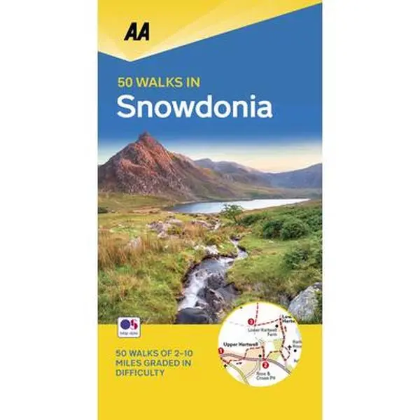 Used English Book - 50 Walks in Snowdonia and North Wales by AA Publishing, 176 Pages, Soft Cover (Paperback)