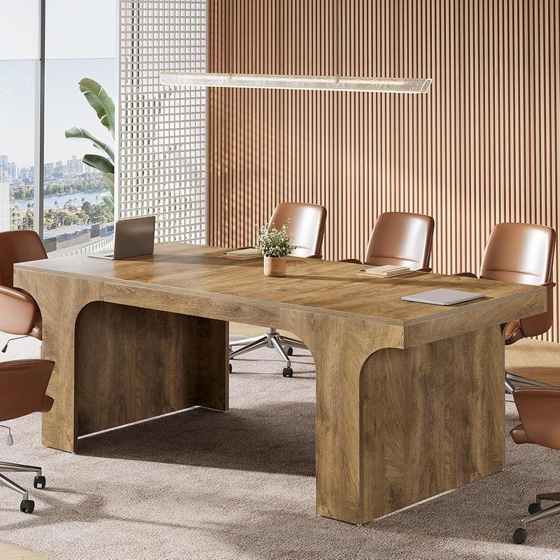 Tribesigns Large Wood Grain Executive Conference Table for Meeting ...