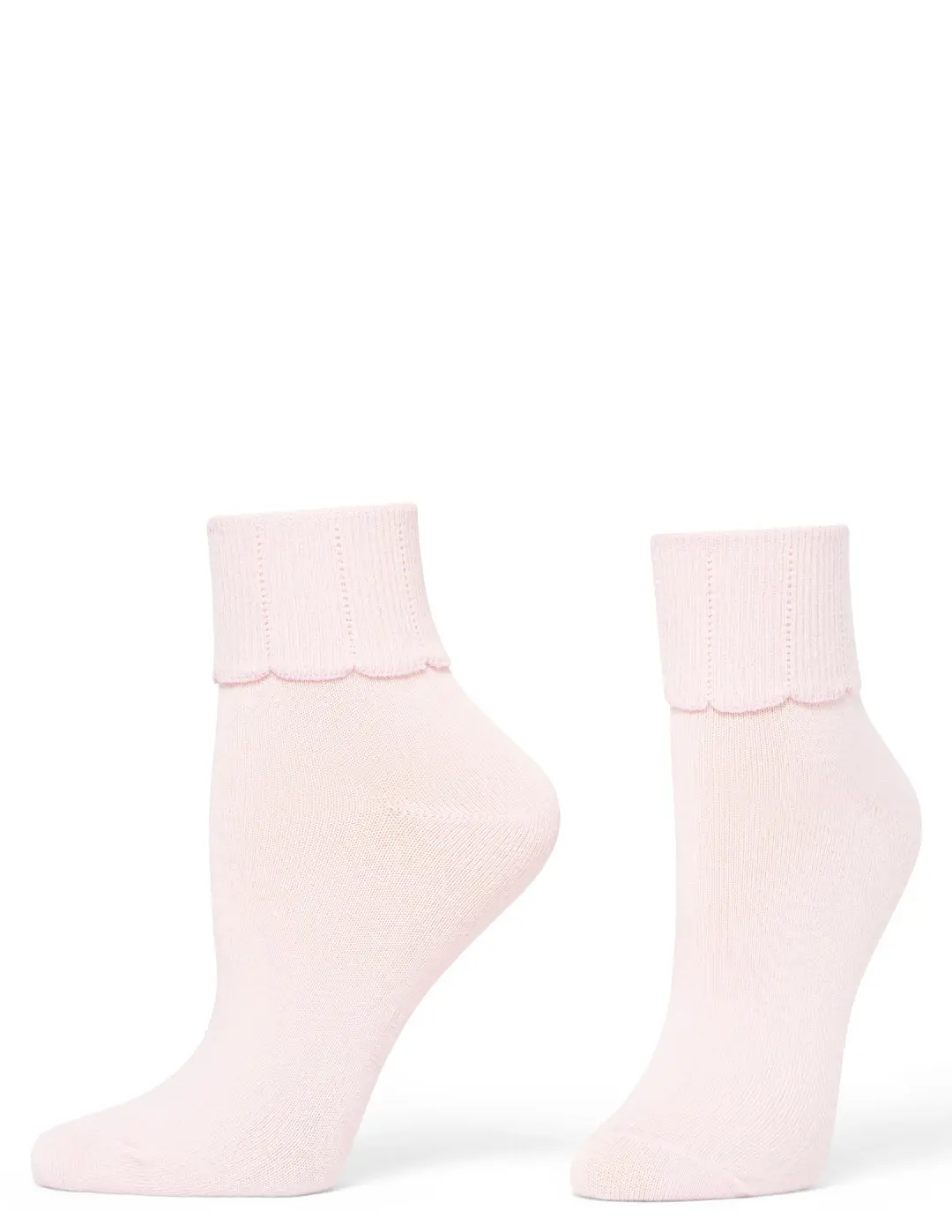 Women's Scalloped Tulip Border Anklet Socks - Convertible Turncuff Design, Soft Viscose Blend with Reinforced Toe, Lady, Spandex, Yarn, Style, 77% Viscose, Turncuff Fold, Reinforced Toes
