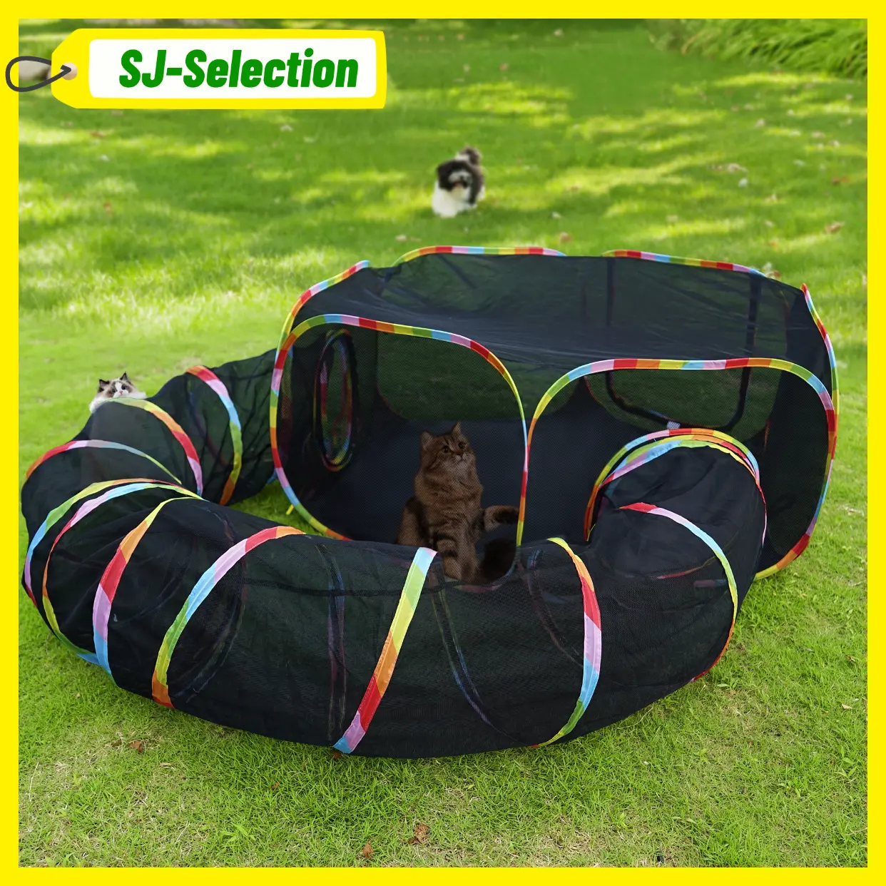 Outdoor Cat Enclosure,Portable Catio Outdoor Cat Tent,Cage Free Outside Cat Playpen Pet Enclosure,Enclosed Cat Run,Cat Tunnel Outdoor Cat Tunnels for Indoor Cats & Small Animals