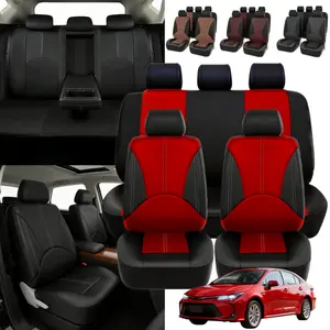 For Toyota Corolla S,SE,XSE 2014 2015 2016 2017 2018 2019 2020 2023 5 Seater Car Seat Covers Front Rear Protective Pad Mat Cushion, PU Leather Full Set Car Seat Cover Protector Decoration
