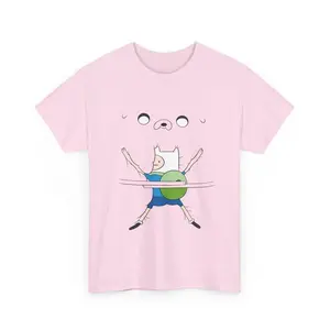 Finn and Jake Hugging Adventure Time T-Shirt, Nostalgia 2D Print T-Shirt, Cartoon Network Shirt, Gifts for Cartoon Fans #AdventureTime #CartoonNetwork #NostalgiaCore #ToonVerse #FinnAndJake #GraphicTee #StreetwearUS