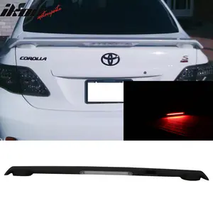 Rear Spoiler Wing for Toyota Corolla 2009-2011 S LE XLE Black with LED Brake Lamp ABS