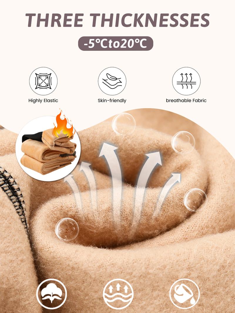 Winter Magic Fleece Uned Leggings One Seam Compression Band Fleece-lined Tights M To 3XL 6 Shades Closed Foot Magic Skin Pantyhose Plus Size Light Brownfu Big Black Women Minimalist