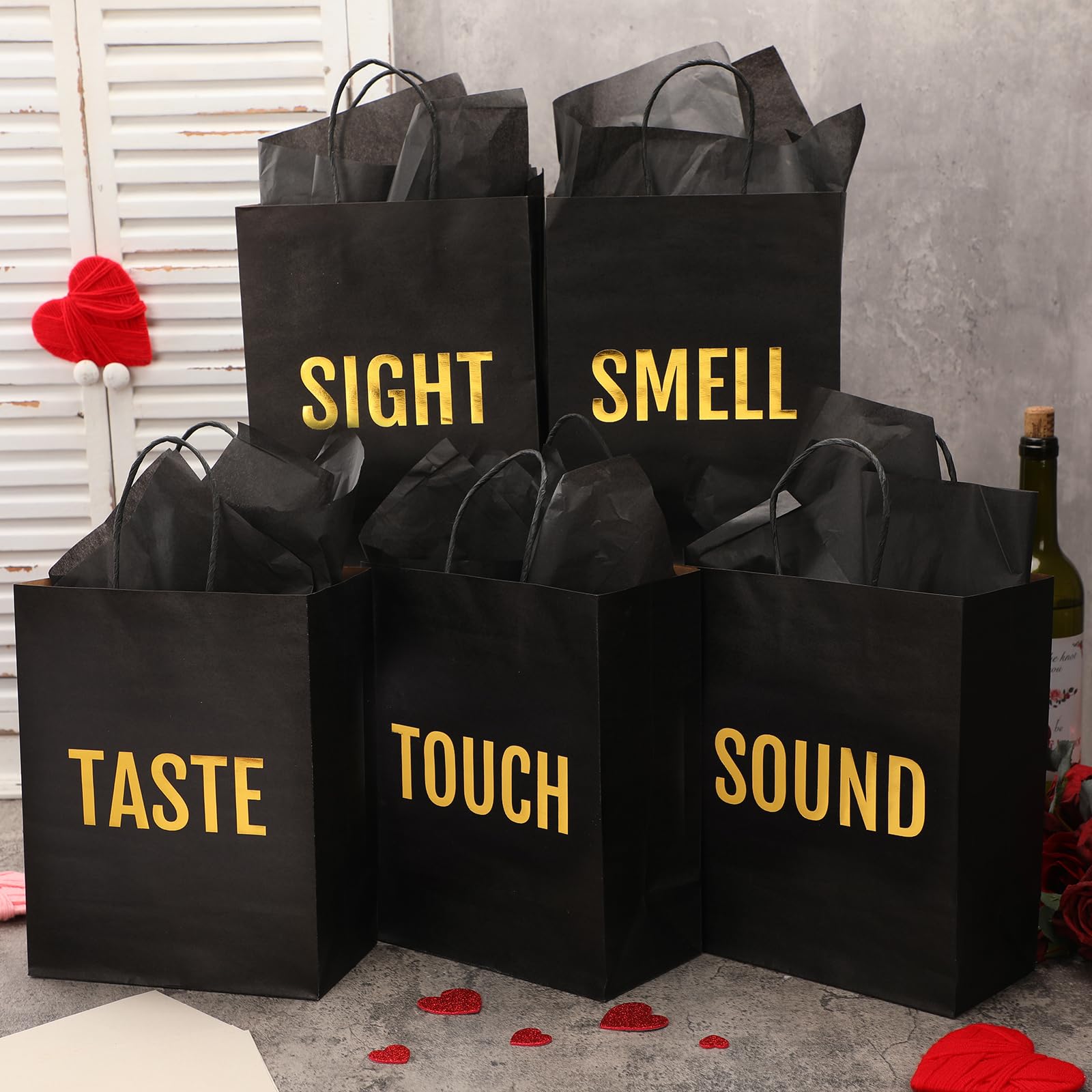 Valentines 5 senses Gift Bags for Her Sight Smell Touch Taste Sound Goodie Bags with Handles Tissue Paper,Birthday Party Gift Idea,Present Wrappings for Girlfriend Couple,Galentine's Day Mother's Day Birthday Wedding Party Gift,Valentine Gift Exchange Valentines 5 senses Gift Bags for Her Sight Smell Touch Taste Sound Goodie Bags with Handles Tissue Paper,Birthday Party Gift Idea,Present Wrappings for Girlfriend Couple,Galentine's Day Mother's Day Birthday Wedding Party Gift,Valentine Gift Exchange