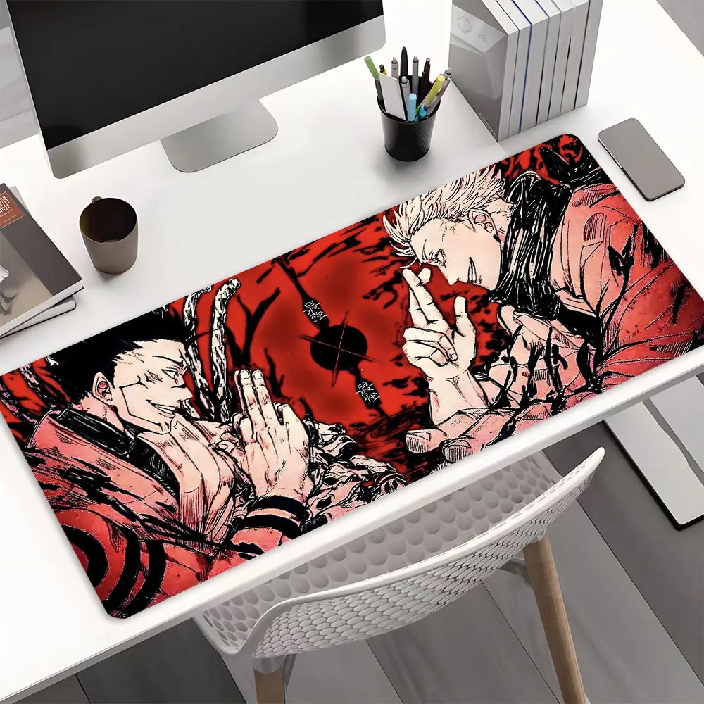 Japanese Anime Ninja Battle Pattern Gaming Mouse Pad, Gaming, Office, Aesthetic Desk Accessories, Fun Desk Accessories, Desktop Accessory, Washable Rubber Pad Non-Slip Lock Edge Multi-Size Suitable For Home School, Gift for Anime Enthusiast