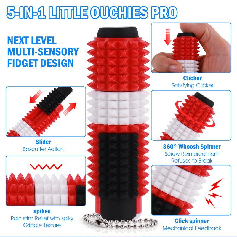 Spiky Grippie Stim Fidget Toy - 5-in-1 Little Ouchies Pain Stim, Button ...