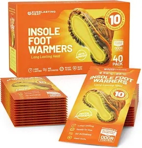 Insole Foot Warmers – 40 Pack | 10+ Hour Air-Activated Foot Warmers Disposable | Thin Adhesive Feet Warmers for Outdoor Comfort | TSA Approved Insole Warmers