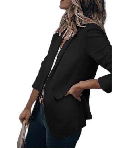 Womens Casual Blazers Open Front Long Sleeve Work Office Suit Jackets Blazer Women's Lightweight Fashion Casual Suit Jacket with Long Sleeves and V-Neck for Commuting - Womenswear Comfort Coats Tops Outerwear