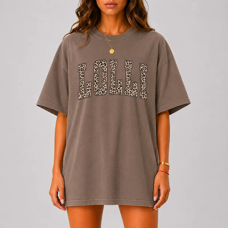 Comfort Colors Lolli Grandma T-Shirt, Leopard Print Grandmother Graphic Tee, Trendy Nana Gift for Her