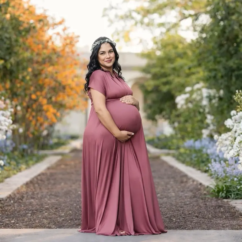 knee length dresses for ladies Champagne Tulle Dress Maternity Photoshoot Dress Australia – Luxe Bumps AU main image 1