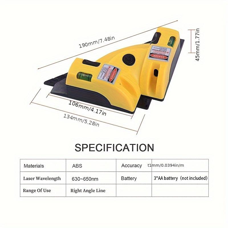 1PC 90-Degree vertical and horizontal line projection square leveling instrument with right angles, self-leveling for precise right-angle measurement, floor installation auxiliary tools