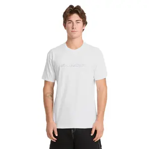 Quiksilver | Chrome English Short Sleeve Knit T-Shirt | Men's 100% Cotton Graphic Print Soft Hand Feel | Everyday Wear