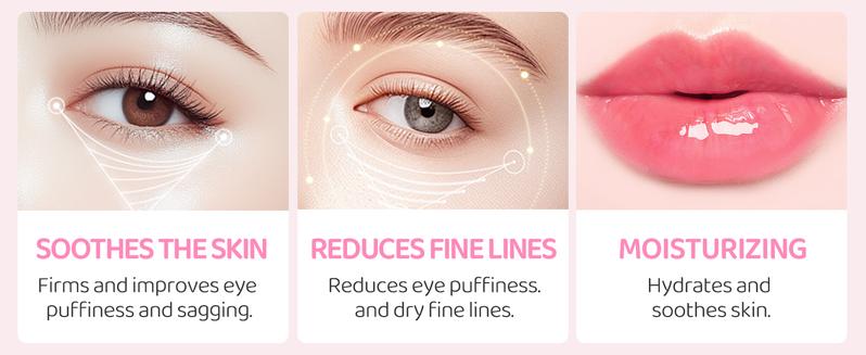 30PCS Lip Masks & Gel Eye Masks,Crystal Collagen Eye Patches for Puffy Eyes, Moisturizing& Reducing Fine Lines Dark Circle eye Patches for Women Men