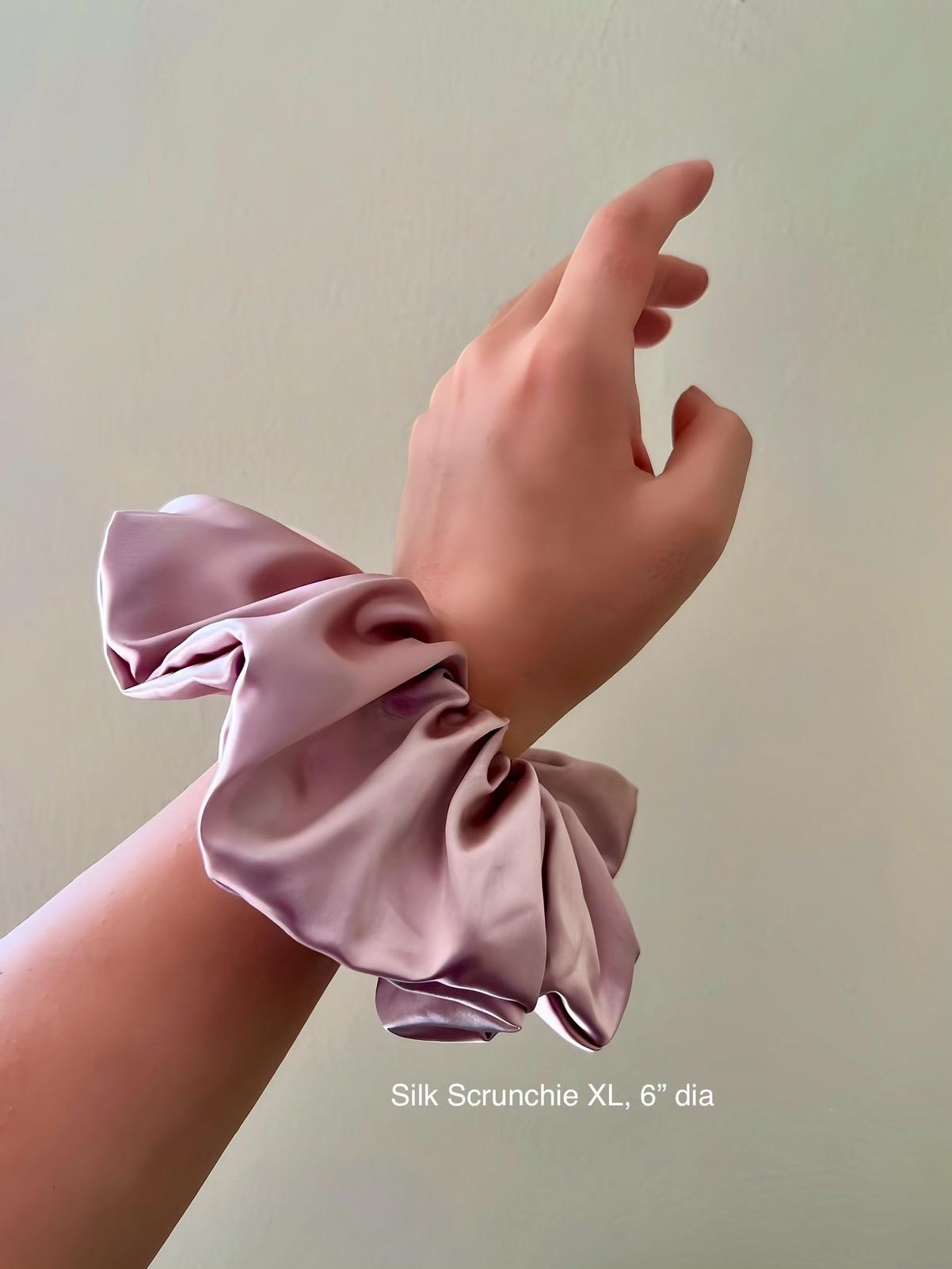 Handmade vintage style 100% high quality super soft luxurious natural silk oversized xl scrunchie