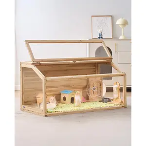 VEVOR Wooden Hamster Cage Habitat 48 in Clear Mice Rodents Small Animals Cage