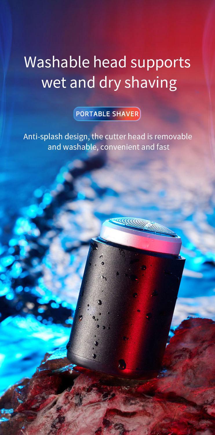 Electric Razor for Men Mini Portable Pocket Size Shaver Wet and Dry Mens Razor USB Rechargeable Shaver Charging Easy One-Button Use Suitable for Home,Car,Travel