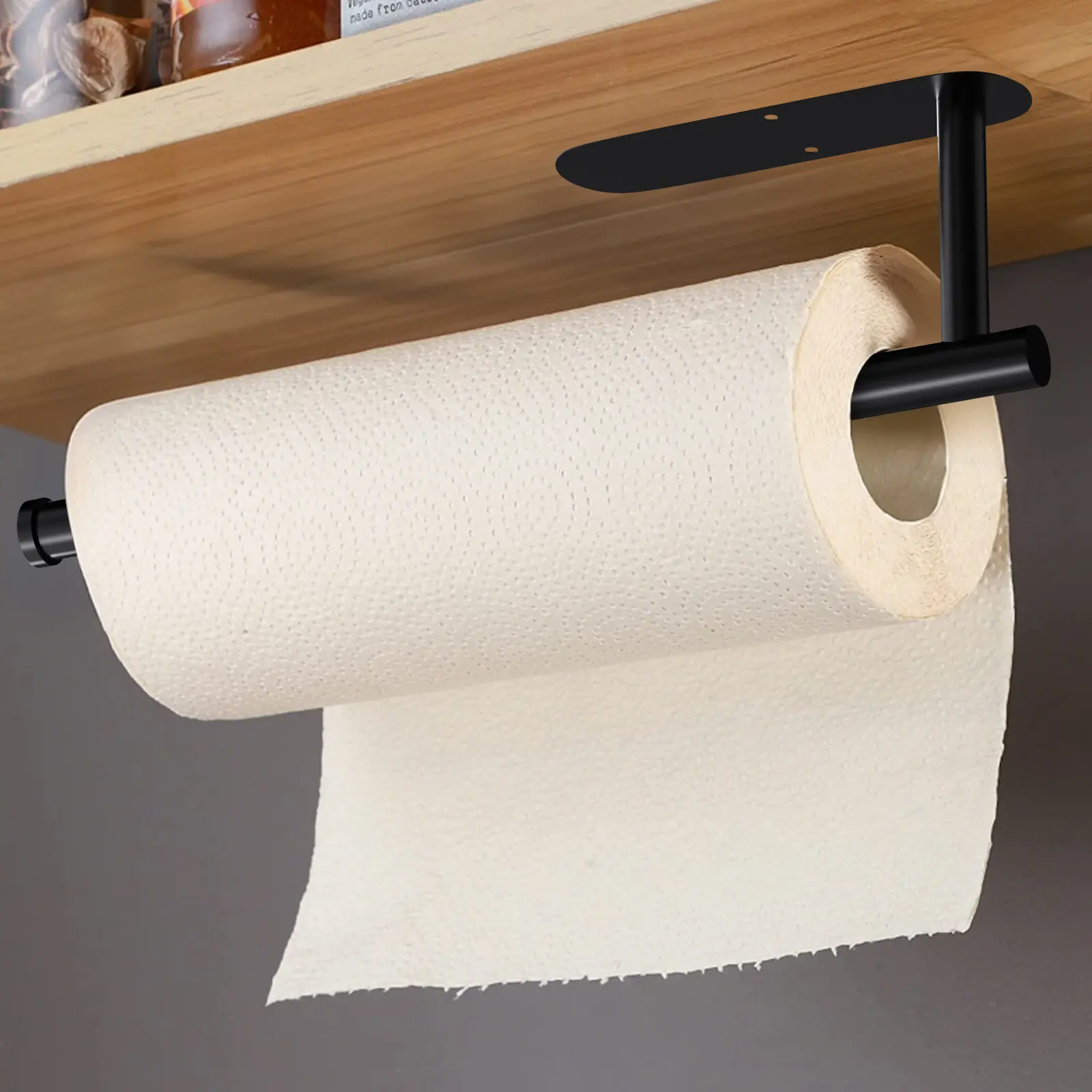 SZHLUX Paper Towel Holder, Self-Adhesive Paper Towel Holder Under Cabinet for Kitchen, No Drill Wall Mount-SUS304 Stainless Steel, Space-Saving, Easy Installation for Kitchen, RV & Bathroom-12.6’’ Towel Rack for Rolls, Plastic Wrap & More