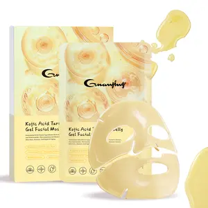 Guanjing Kojic Acid Turmeric Golden Jelly Glow Mask 4 Pairs Hydrating Moisturizing Natural Turmeric Extract & Hydrolyzed Collagen for Dry Skin