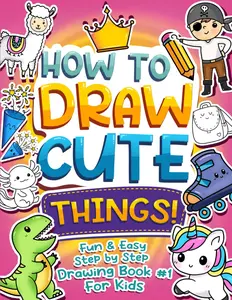 HOW TO DRAW CUTE THINGS!: Fun & Easy Step-by-Step Drawing Book #1 for Kids | Children Will Learn to Draw Cute & Cool Stuff plus Fun Facts with This ... 4+ (HOW TO DRAW CUTE THINGS! Book Series 1-3), Paperback