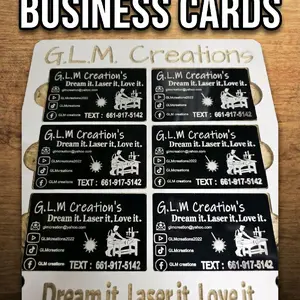custom laser-engraved metal business cards