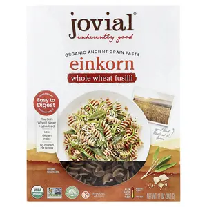 Jovial Organic Ancient Grain Pasta, Einkorn Whole Wheat Fusilli, 12 oz (340 g)