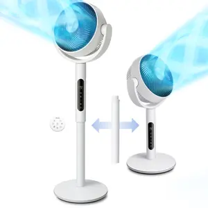 LEVOIT Corebreeze R432 circulator Fan for Home Standing Oscillating with Whole Room Airflow Remote 82ft Range 20dB Quiet 908CFM DC Motor 9 Speeds Sensor Timer Pedestal & Tabletop Mode