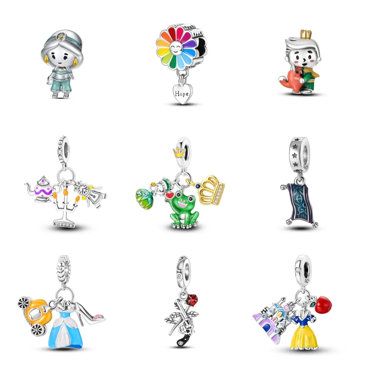 MULA Fantasy Fairytale Charms & Pendants, Silver-Plated Crystal Jewelry for Women, Whimsical Pendants for Necklaces & Bracelets, Valentine's Day Gift, Whimsical Necklace, Fashion Pendants
