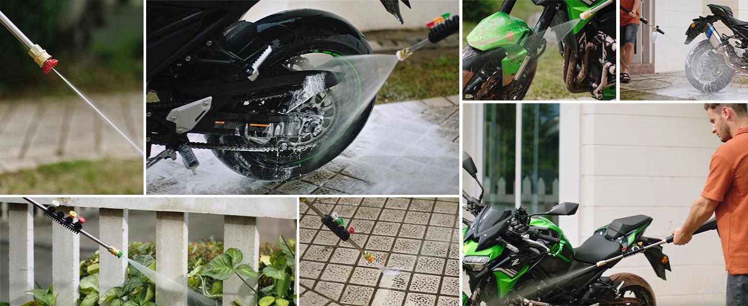 Giraffe Tools Grandfalls G20 Pro Pressure Washer 2400 PSI 2.0 GPM with 65FT Hose Reel 4 Nozzles 180° Swivel Bracket for Car Patios and More